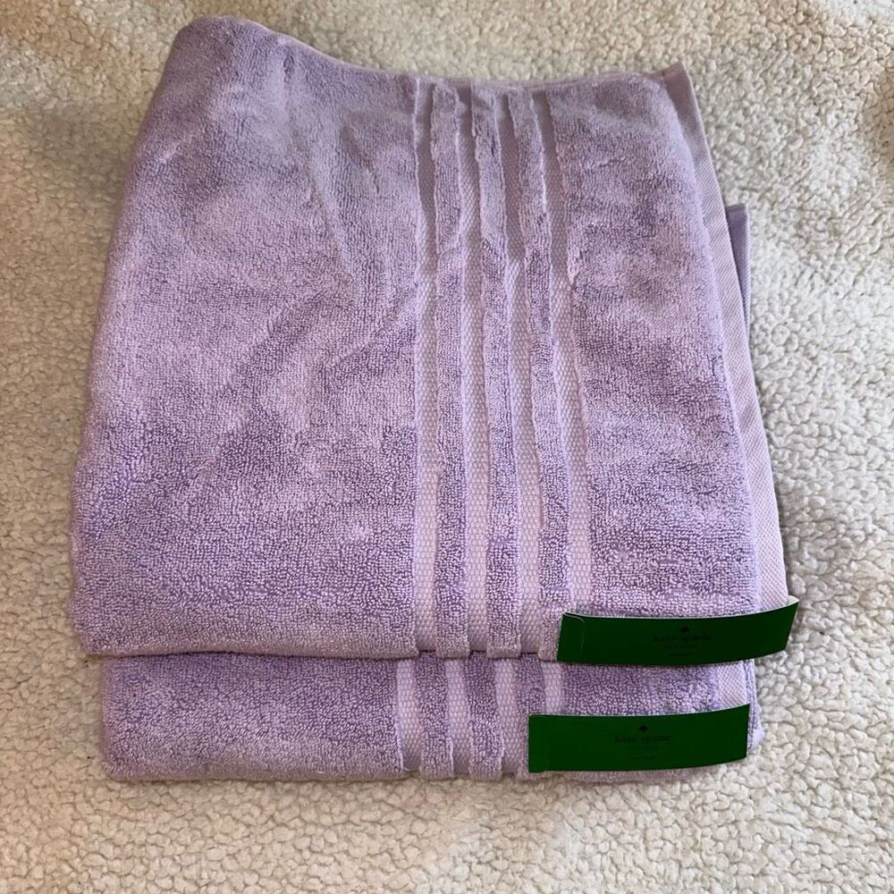 Kate Spade Lavender Purple Bath Towel Set - 2 Towels